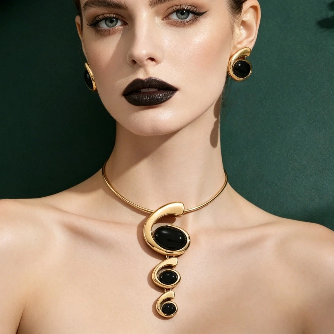 🖤 Collier Saphira Noir