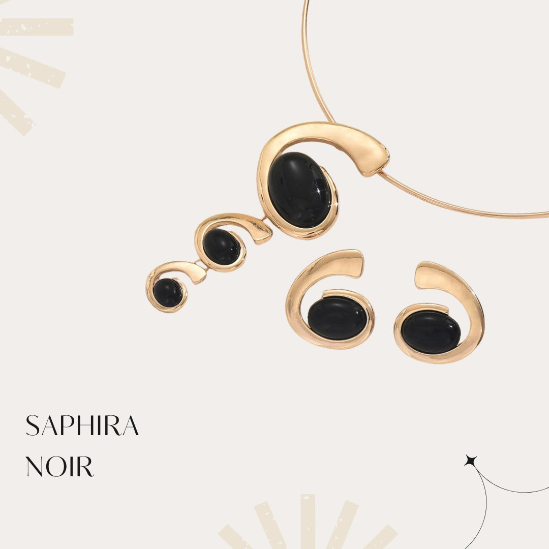 🖤 Collier Saphira Noir